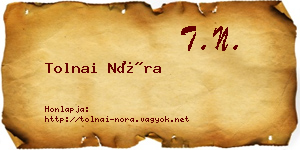 Tolnai Nóra névjegykártya