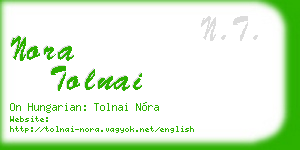 nora tolnai business card