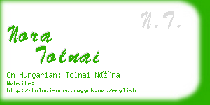 nora tolnai business card